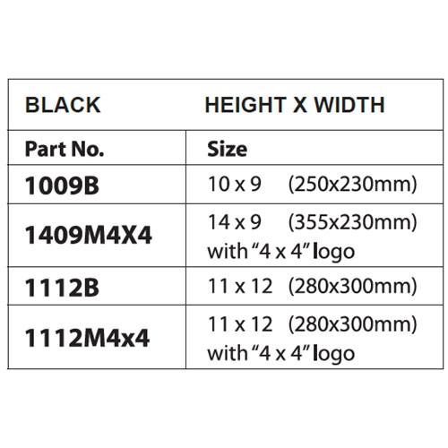 MUDGUARDS AND MUDFLAPS - BLACK